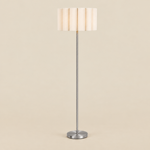 Lampadaire Watton acier lin sur fond beige