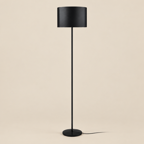 Lampadaire Alfena métal noir sur fond beige