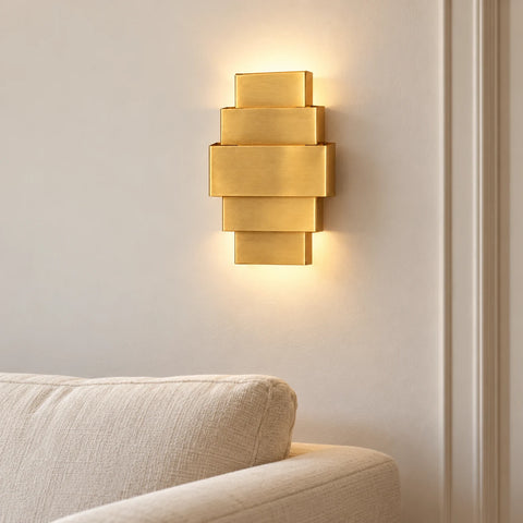 Applique rectangulaire en laiton — ambiance