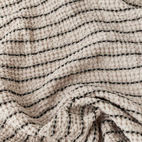 Serviette de bain nid d’abeille à rayures — vue 2