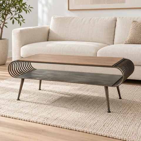 Table basse Arndale métal bois — salon