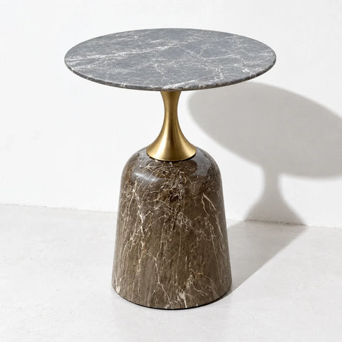 Table d’appoint Aureo pierre grise — vue entiere