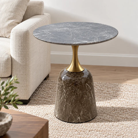 Table d’appoint Aureo pierre grise — salon