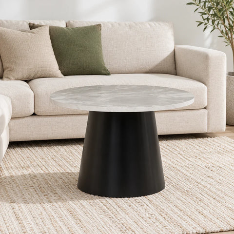 Table basse Brito effet marbre — salon