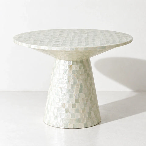 Table basse Nacara capiz vert — vue entiere