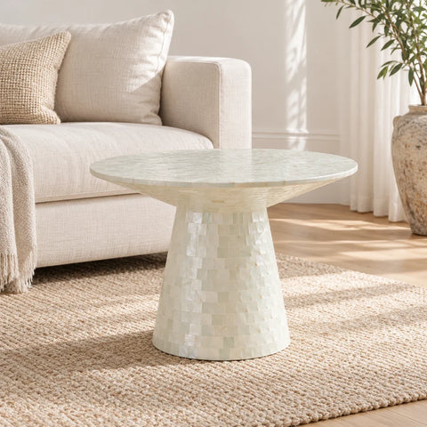 Table basse Nacara capiz vert — salon