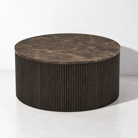 Table basse Rota effet marbre — vue entiere