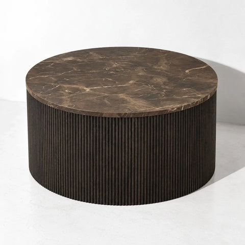 Table basse Rota effet marbre — autre angle