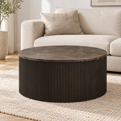Table basse Rota effet marbre — salon