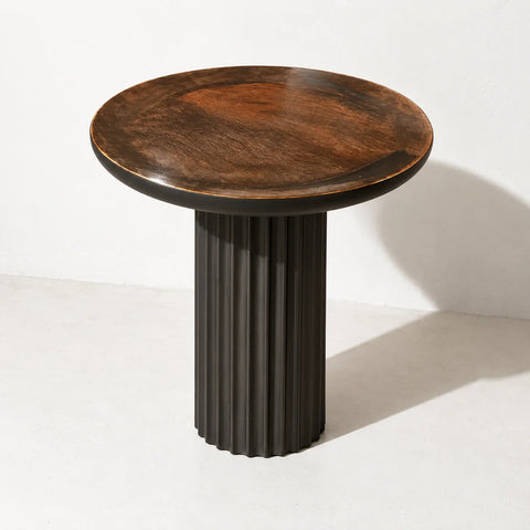 Table d’appoint Sören bois métal — autre angle
