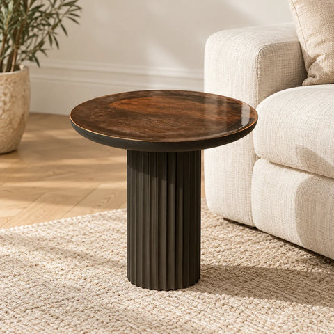 Table d’appoint Sören bois métal — salon