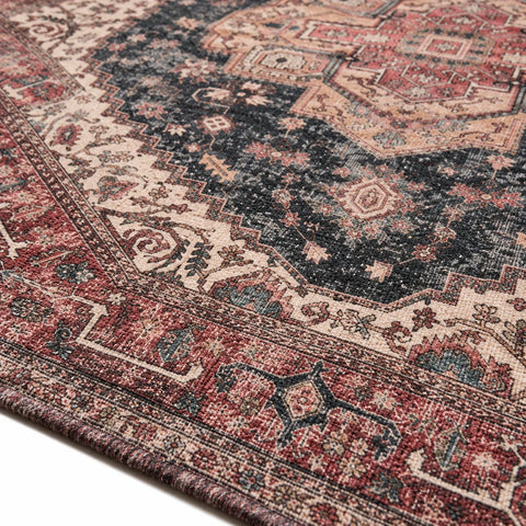 Tapis Nora rouge persan — gros plan