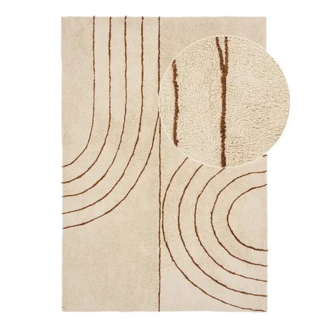 Tapis Tampa coton beige — tapis droit