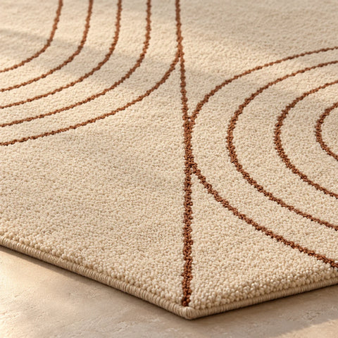 Tapis Tampa coton beige — gros plan