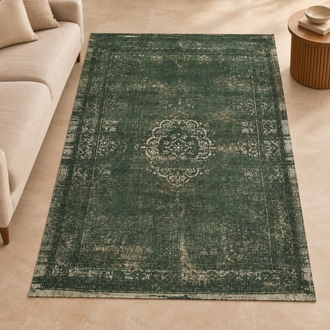 Tapis Ecorug Majestic Forest — mise en situation illustrative avec canapé
